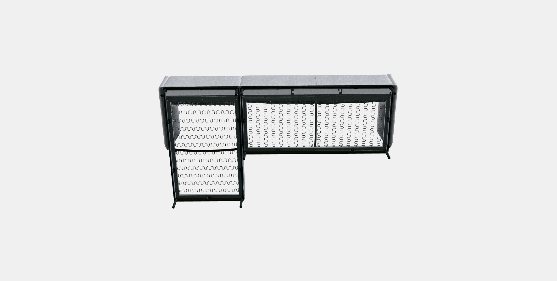 APPLARYD 3-seat sofa with chaise longue Low-poly 3D model_3