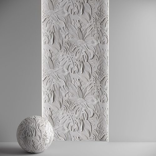 plaster texture Low-poly 3D model