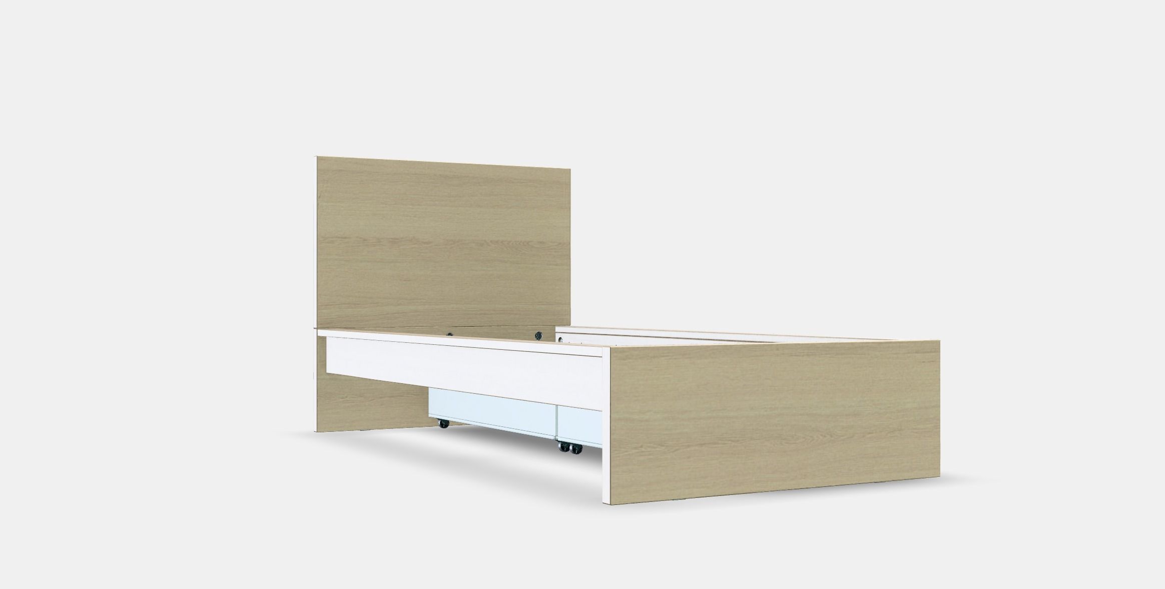 MALM Bed frame high w 2 storage boxes 3 1 Low-poly 3D model_9