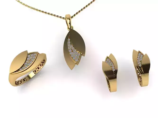 Pendant Earring Ring Set-1