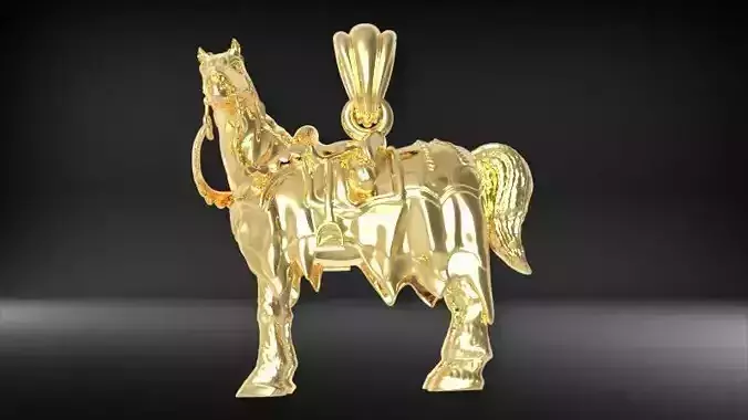 Battle Horse in armor Pendant 