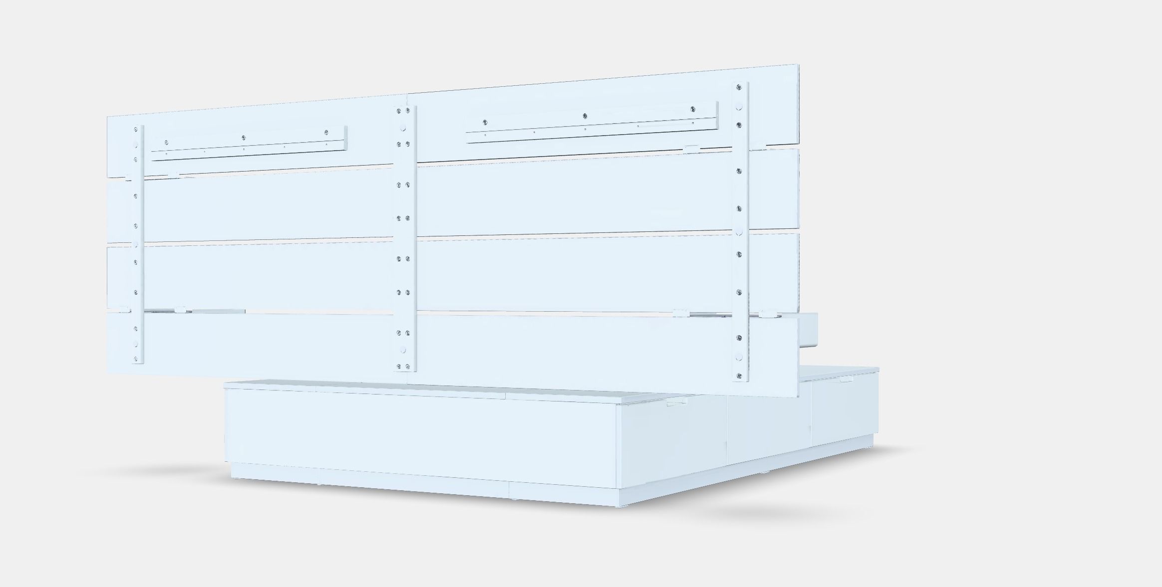 NORDLI Bed frame w storage and headboard 2 Low-poly 3D model_6