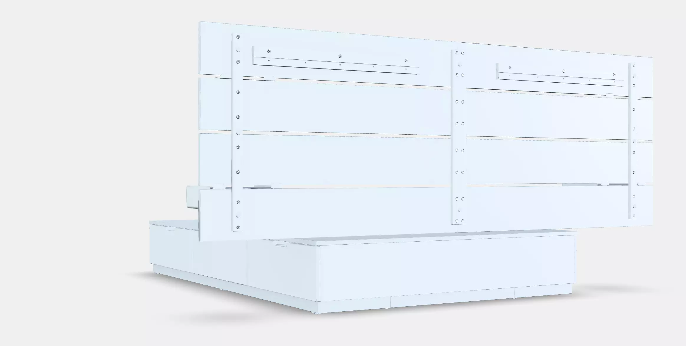 NORDLI Bed frame w storage and headboard 2 Low-poly 3D model_0