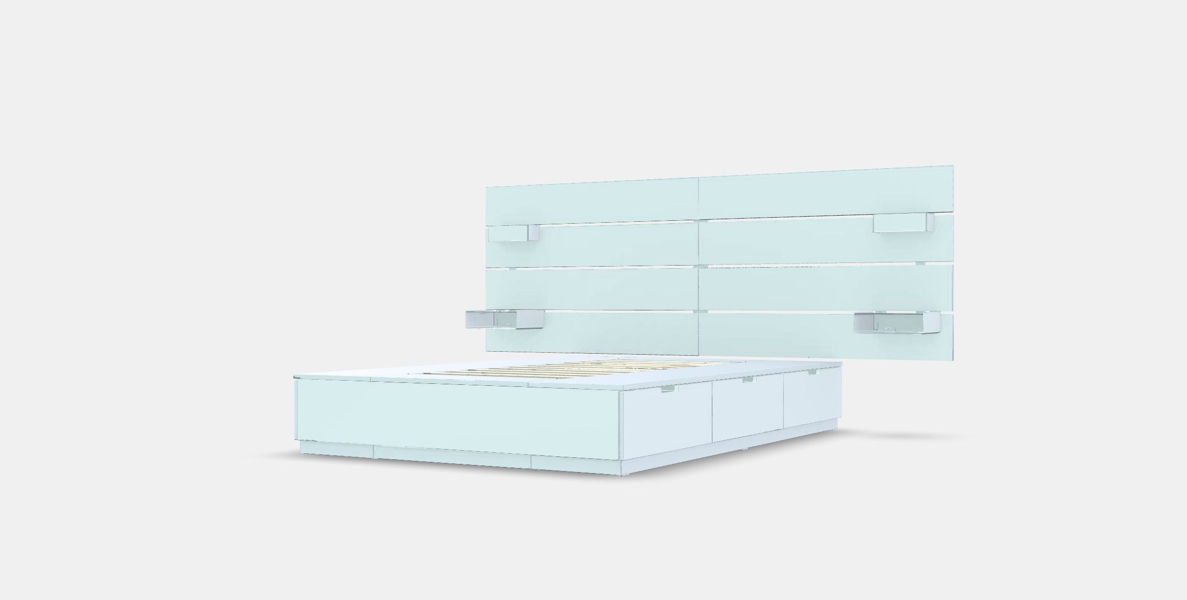 NORDLI Bed frame w storage and headboard 2 Low-poly 3D model_13