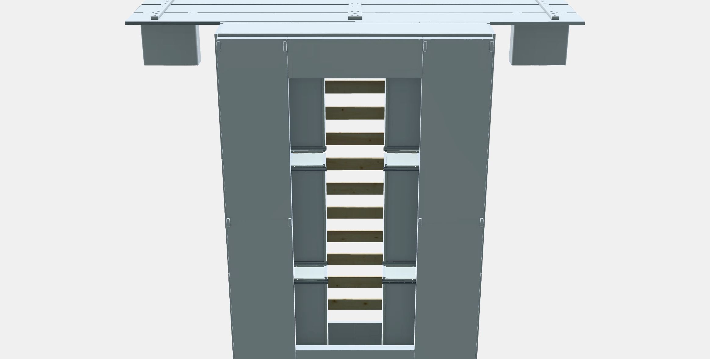 NORDLI Bed frame w storage and headboard 2 Low-poly 3D model_8
