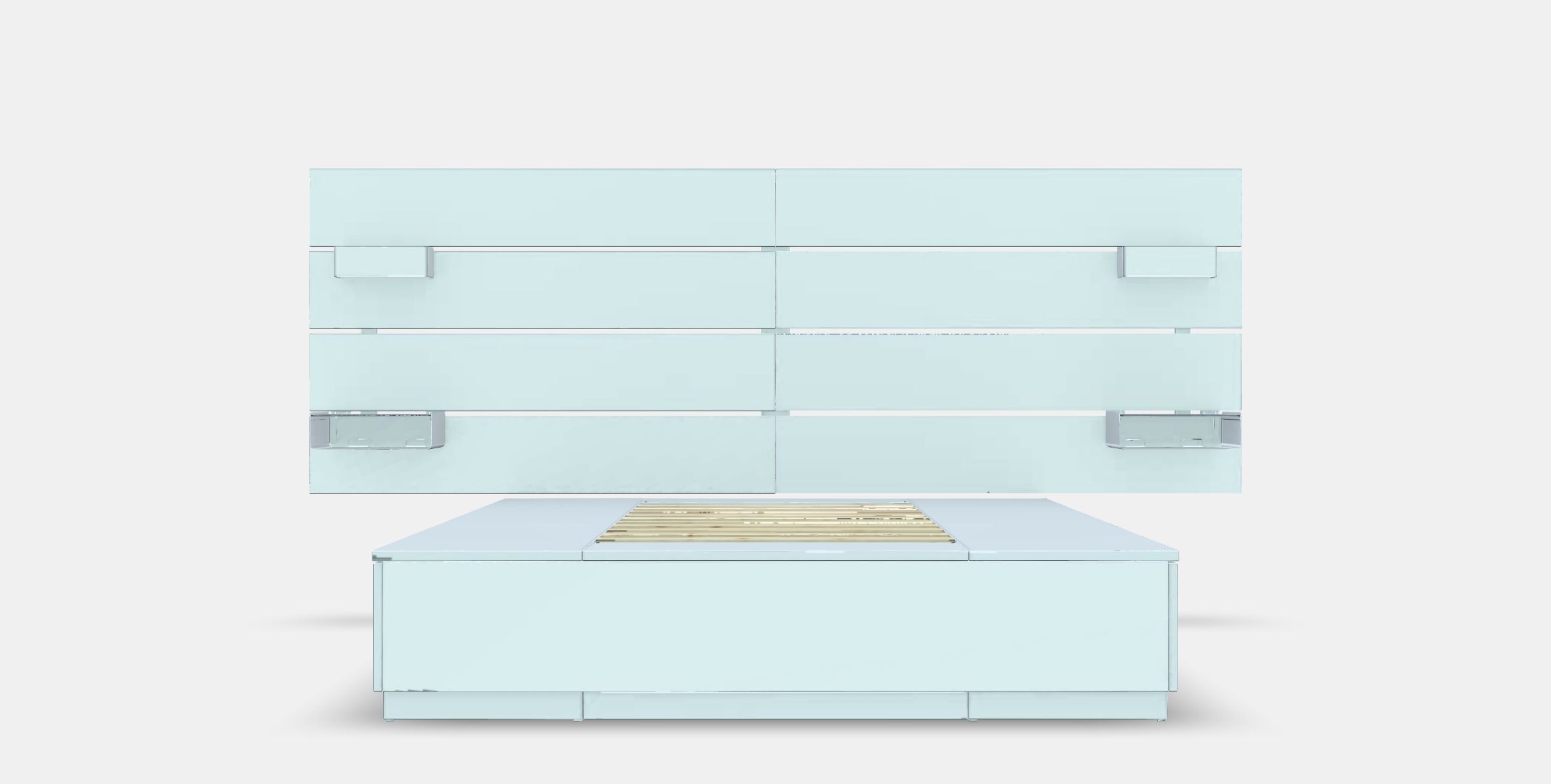 NORDLI Bed frame w storage and headboard 2 Low-poly 3D model_11