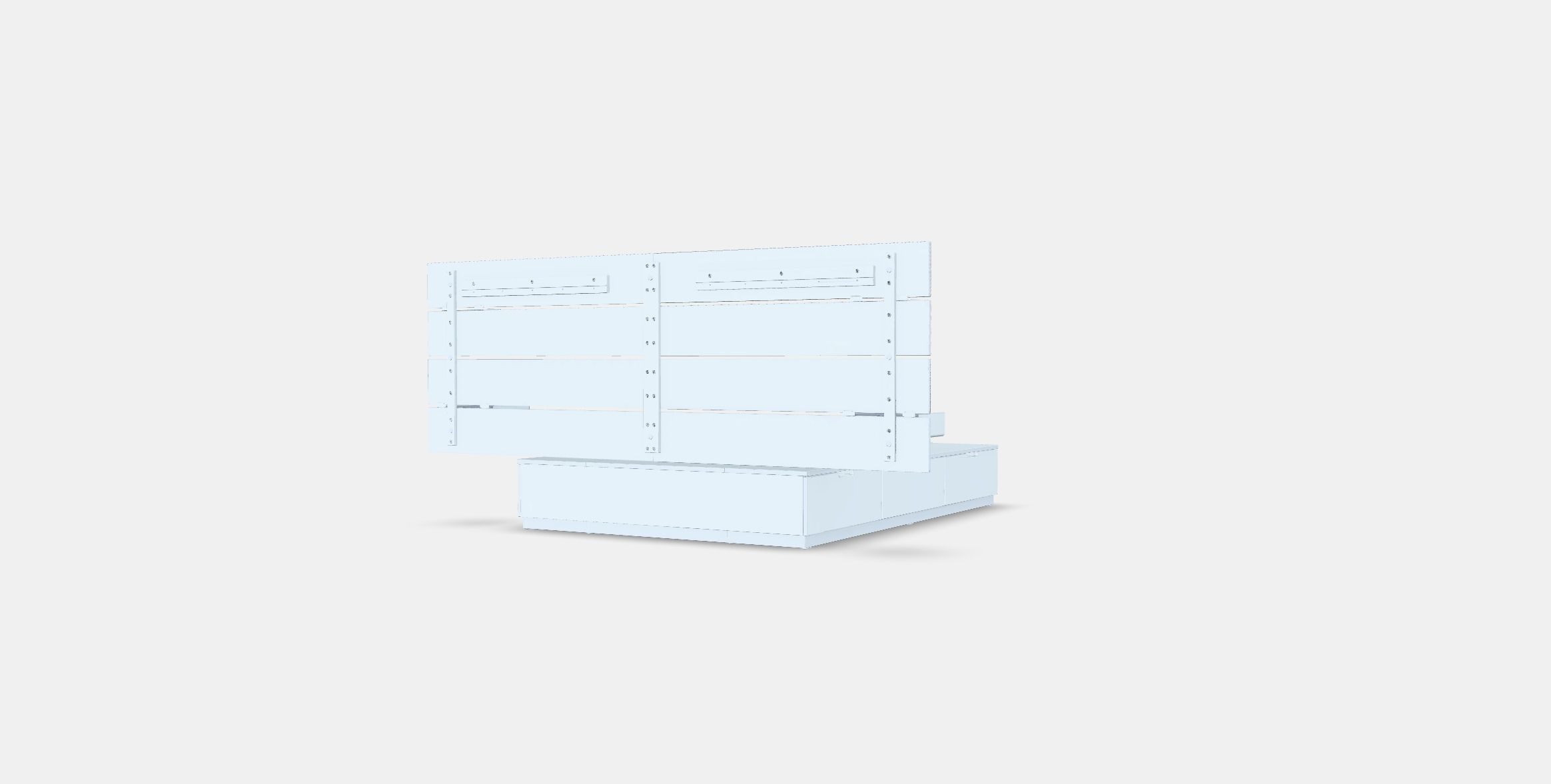 NORDLI Bed frame w storage and headboard 2 Low-poly 3D model_5