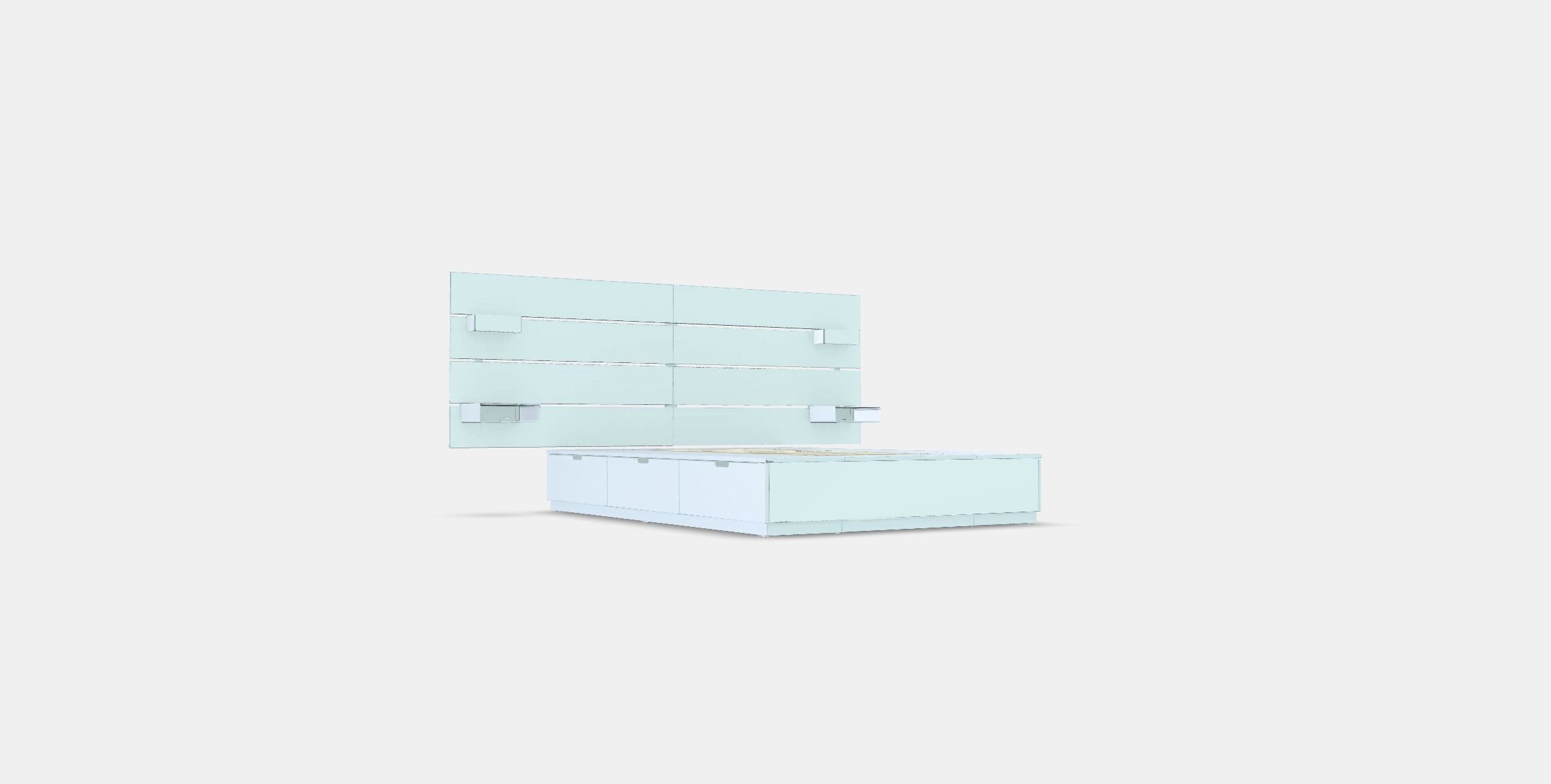 NORDLI Bed frame w storage and headboard 2 Low-poly 3D model_2