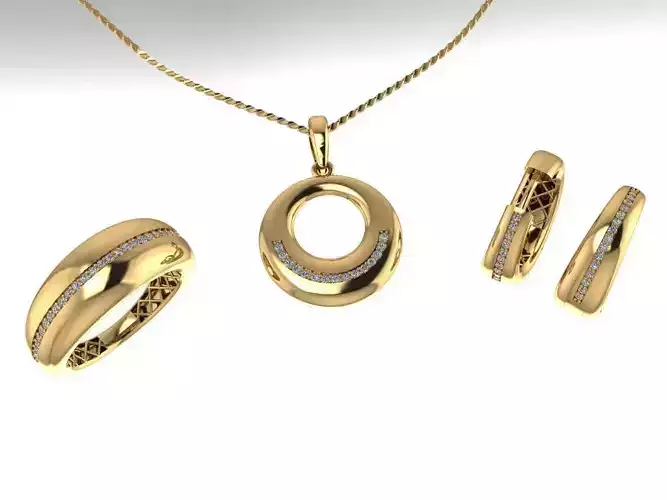 Pendant Earring Ring Set-2