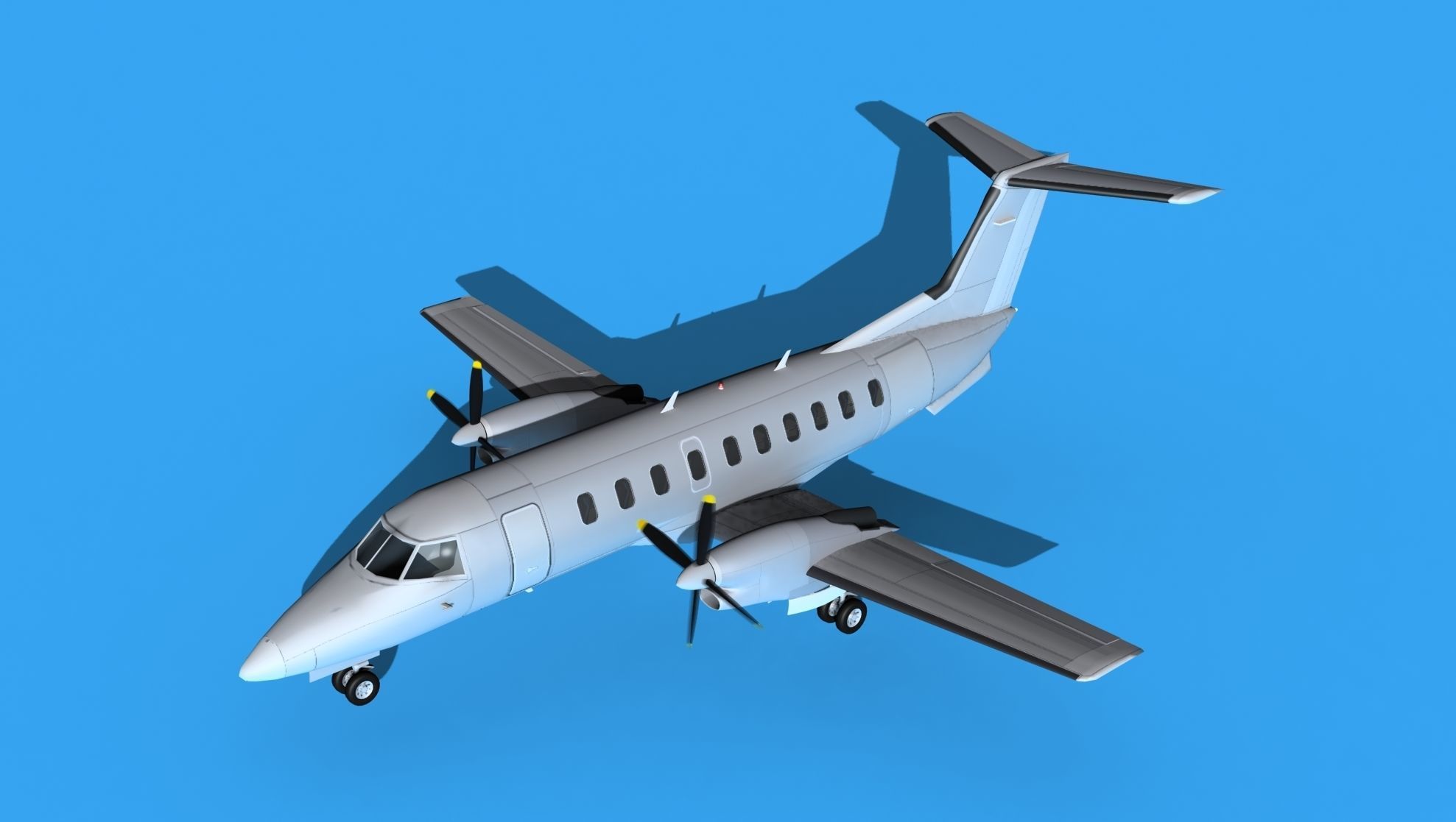 Embraer EMB120 Bare Metal 3D model_10