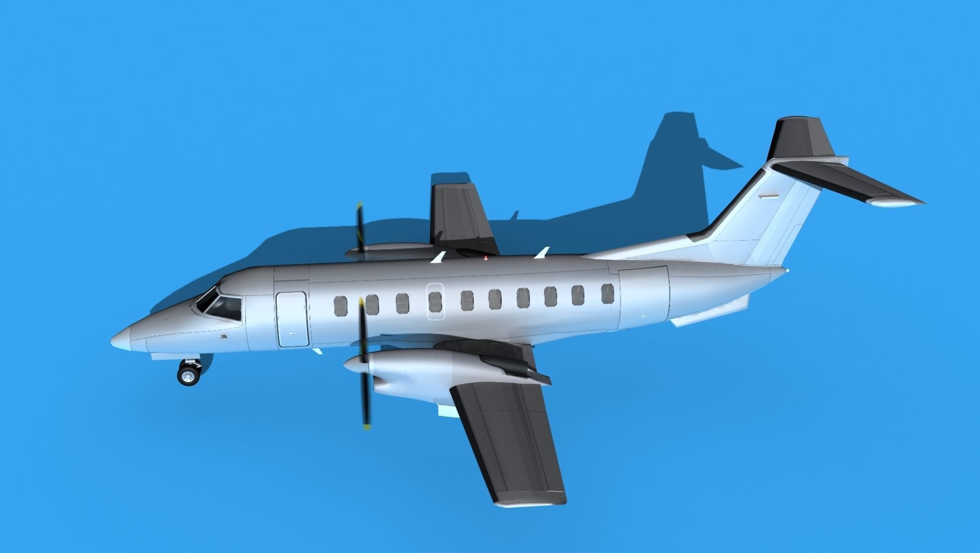Embraer EMB120 Bare Metal 3D model_9