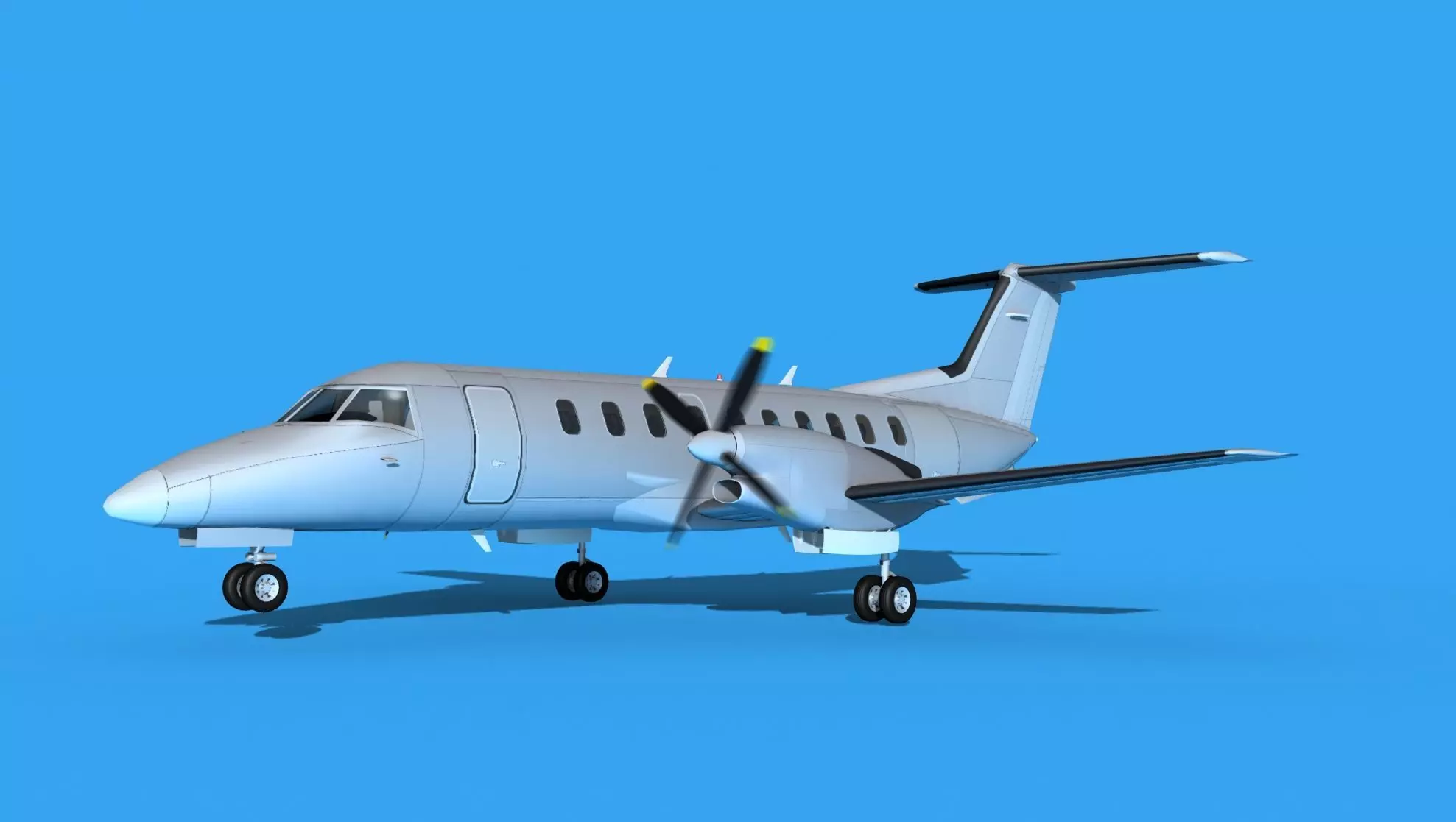 Embraer EMB120 Bare Metal 3D model_0