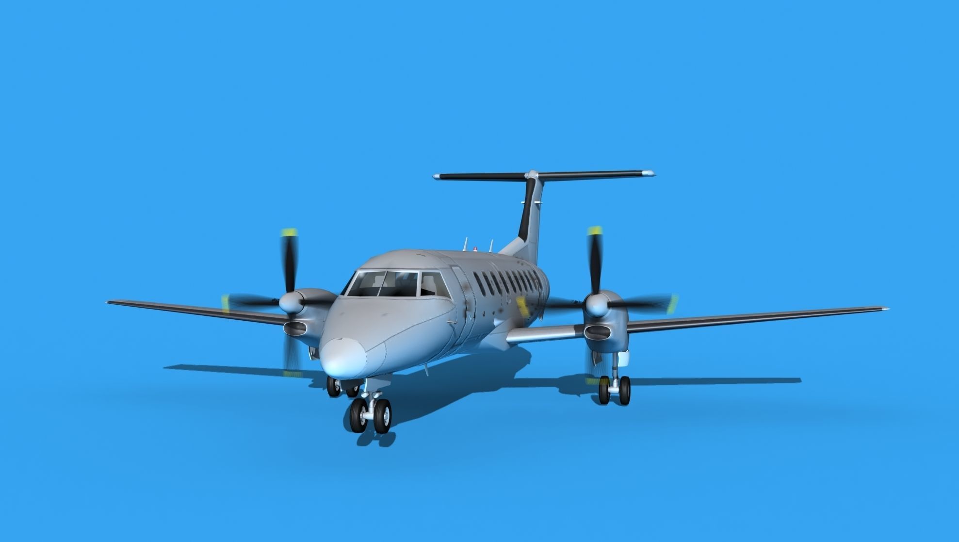 Embraer EMB120 Bare Metal 3D model_1