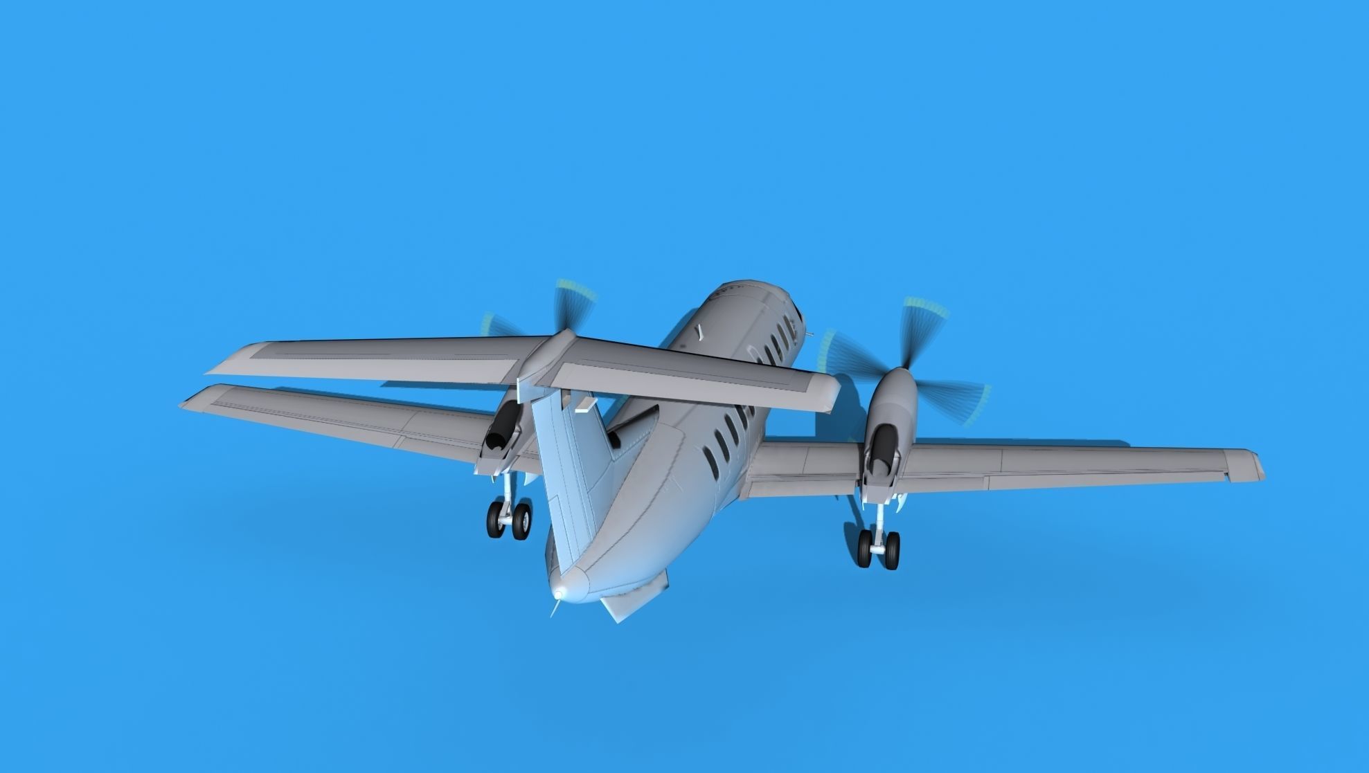 Embraer EMB120 Bare Metal 3D model_6