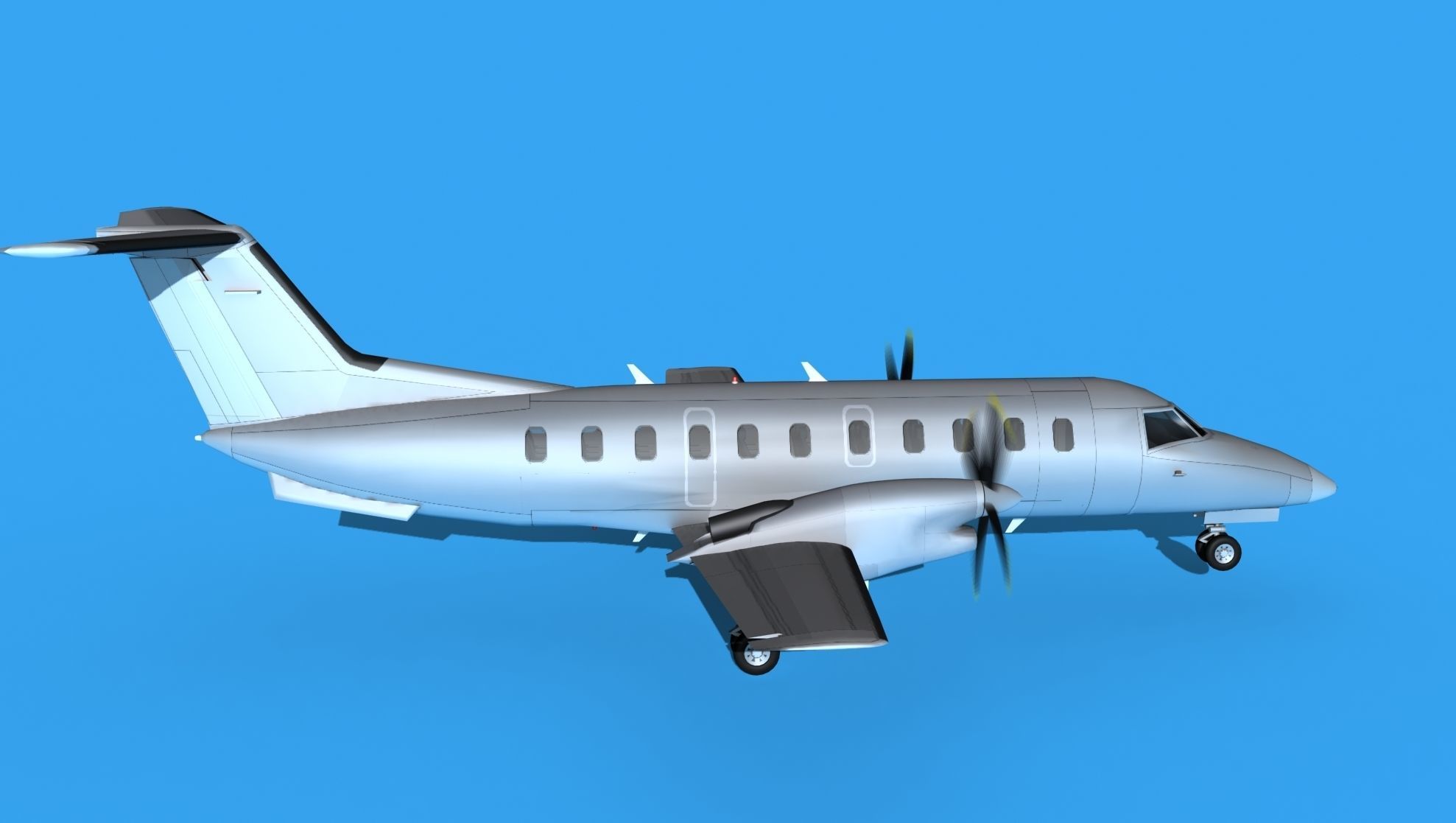 Embraer EMB120 Bare Metal 3D model_4