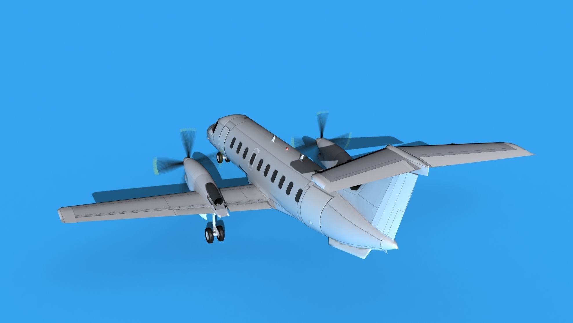 Embraer EMB120 Bare Metal 3D model_7