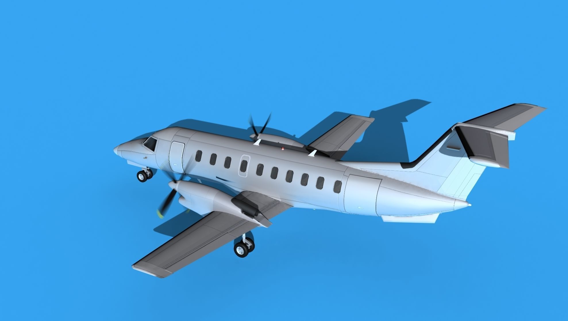 Embraer EMB120 Bare Metal 3D model_8