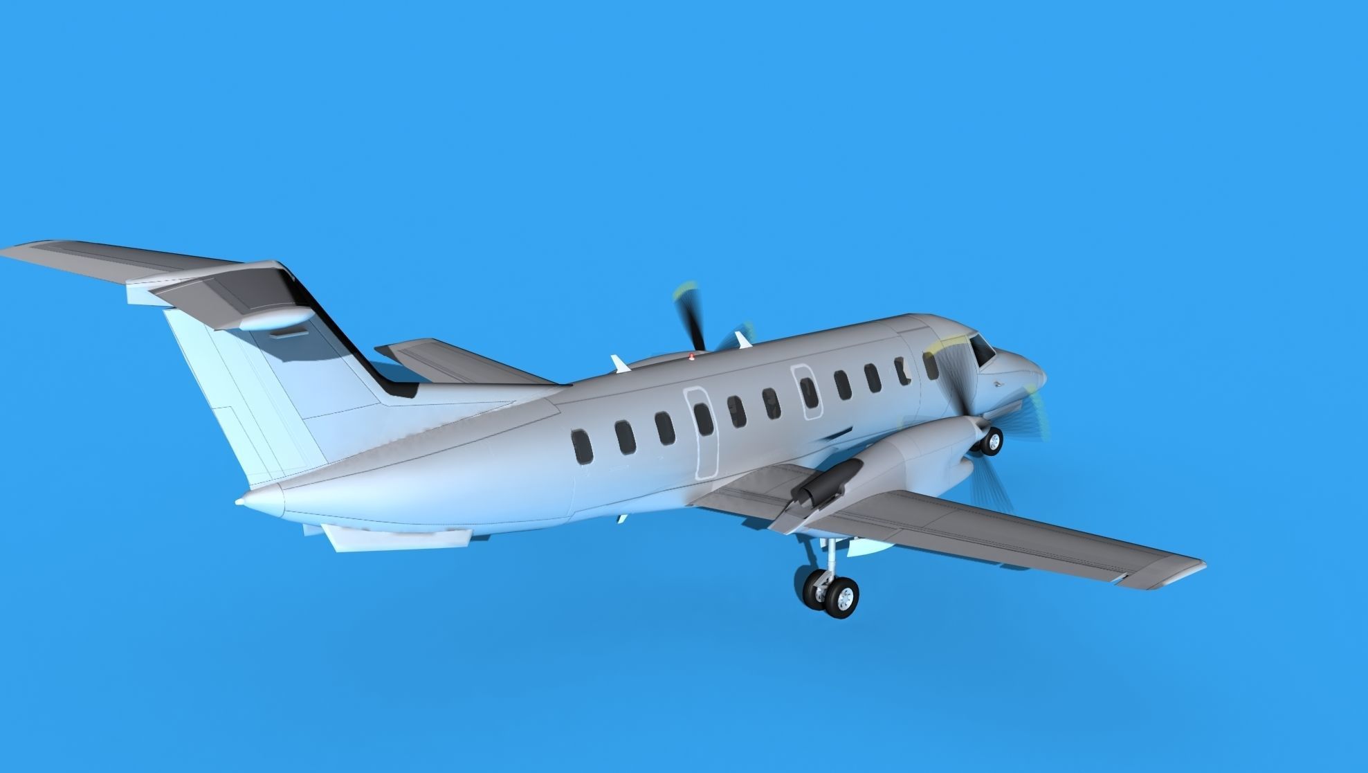 Embraer EMB120 Bare Metal 3D model_5