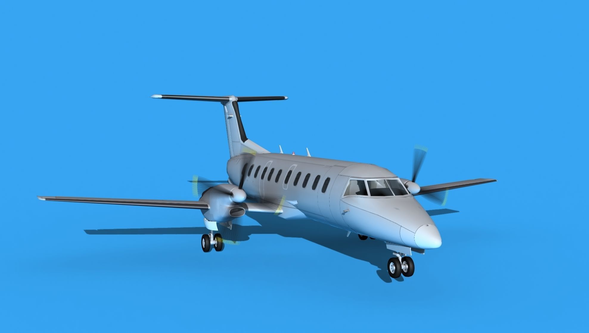 Embraer EMB120 Bare Metal 3D model_2
