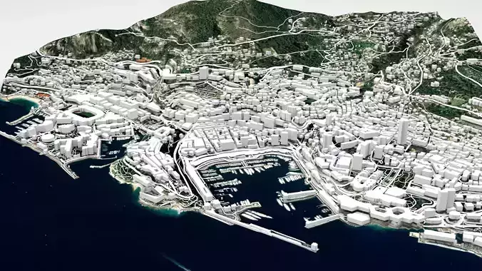 Cityscape Monaco France  3D model