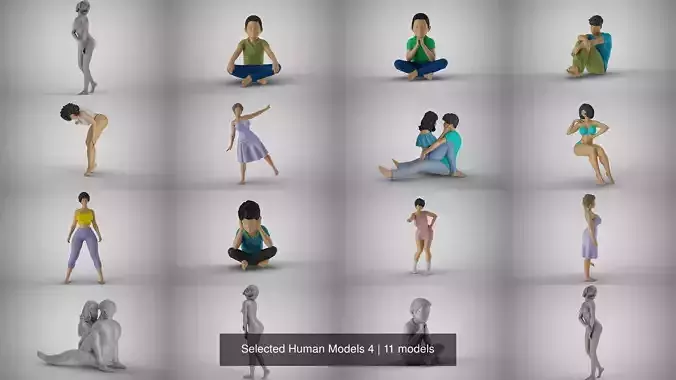 Selected Human Models 4 3D Model Collection