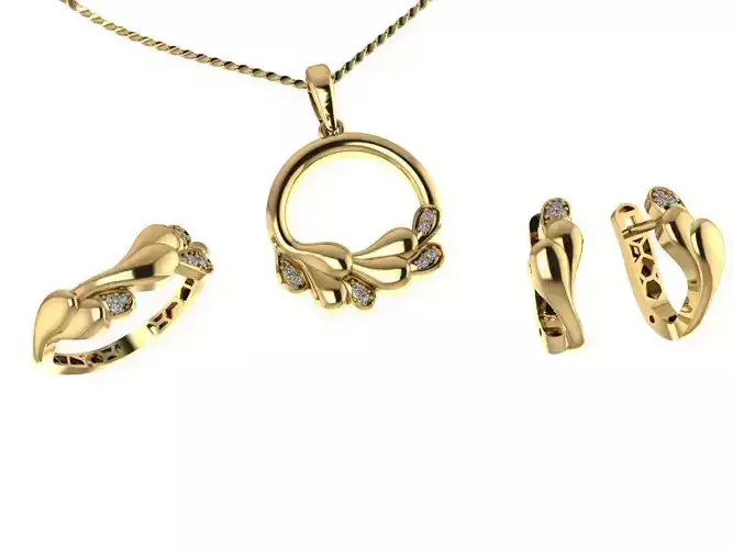 Pendant Earring Ring Set-3