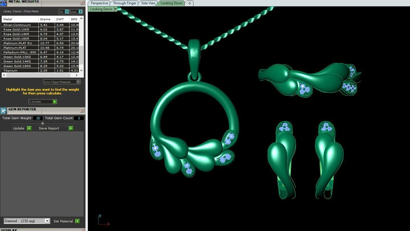 Pendant Earring Ring Set-3 3D print model_4