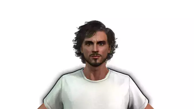 Realistic 3D Model of a Man Fully Rigged and Textured