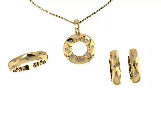 Pendant Earring Ring Set-4