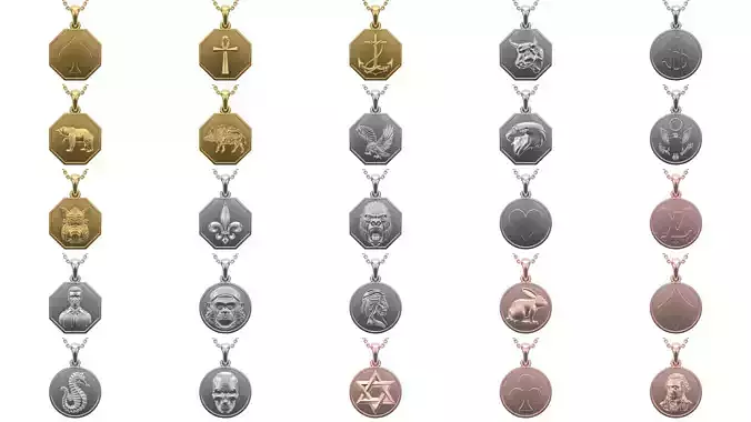 Simple pendant Collection 25 pieces in 2 shape V2