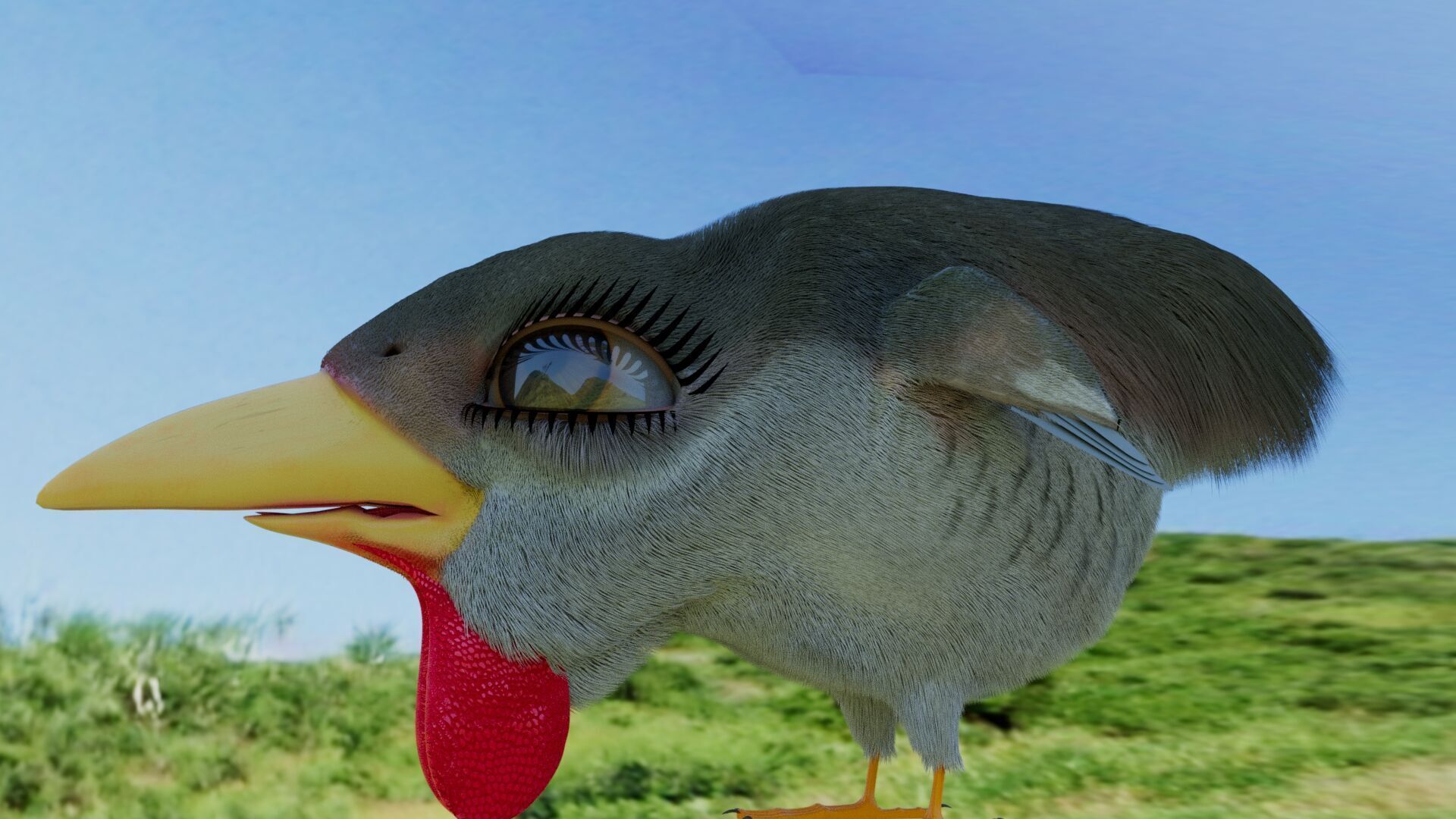 Bird Pheasant Low-poly 3D model_9