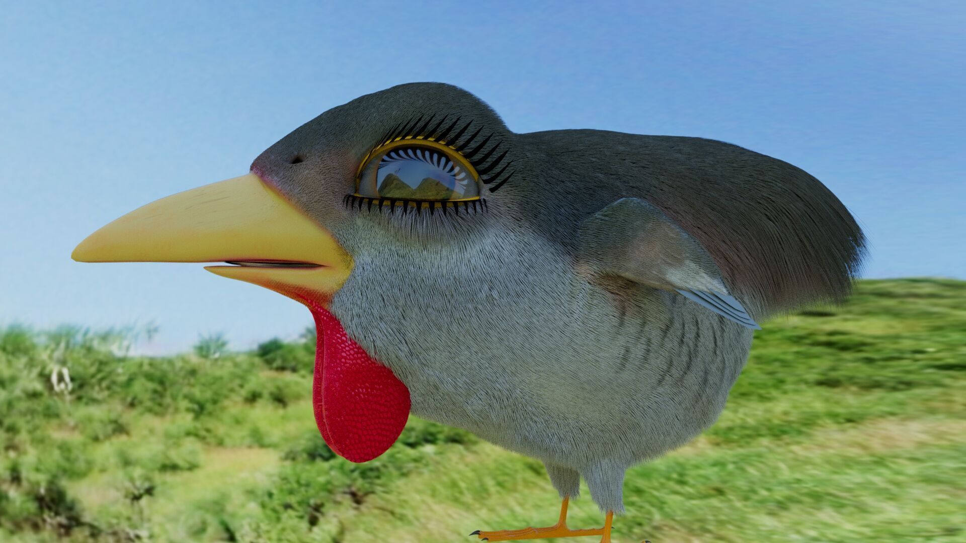 Bird Pheasant Low-poly 3D model_7