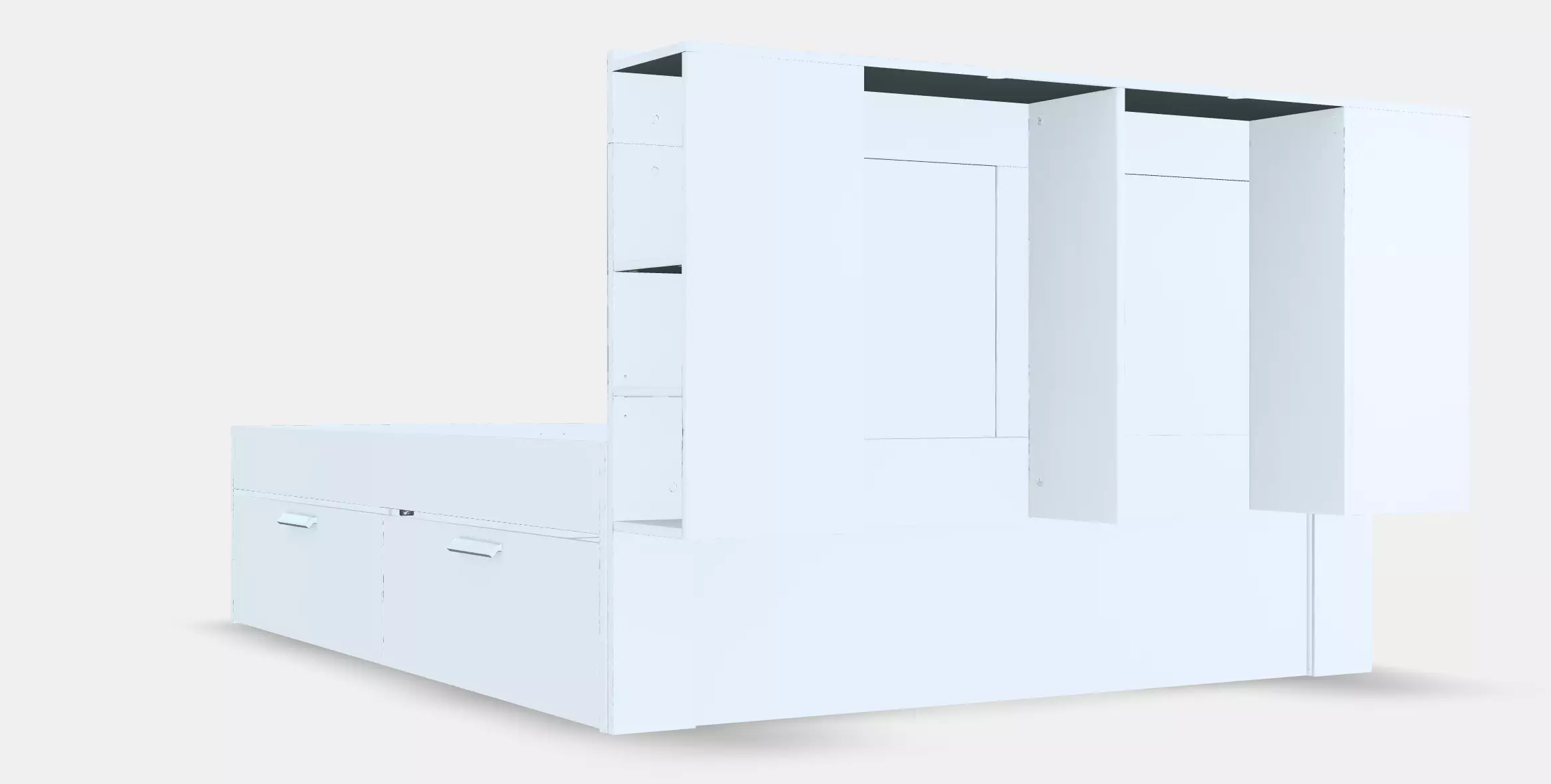 BRIMNES Bed frame w storage and headboard 4 Low-poly 3D model