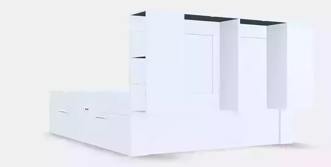 BRIMNES Bed frame w storage and headboard 4