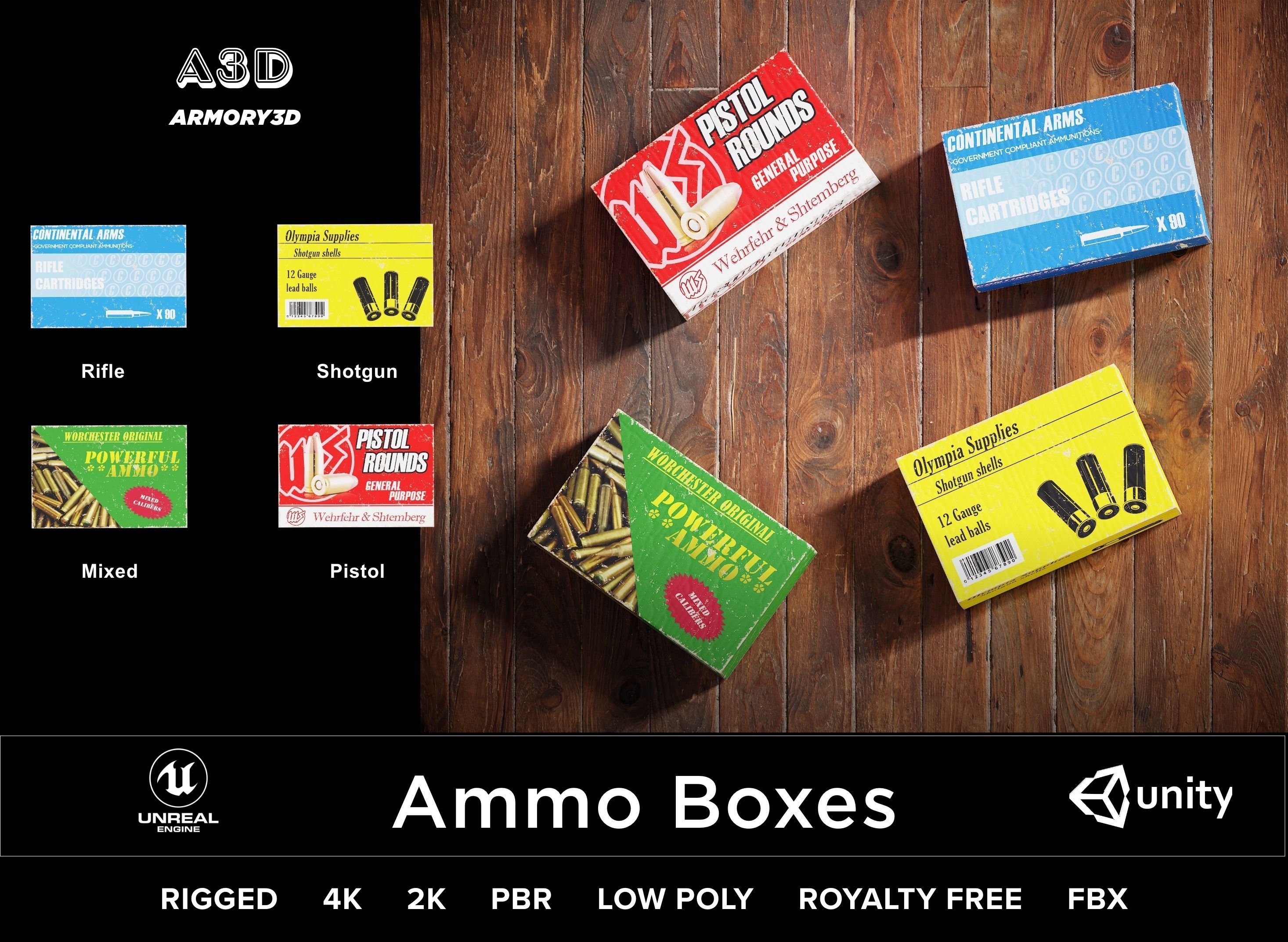 Mega Value Ready Game Asset Starter Kit PBR Rigged Low Poly AAA Low-poly 3D model_23