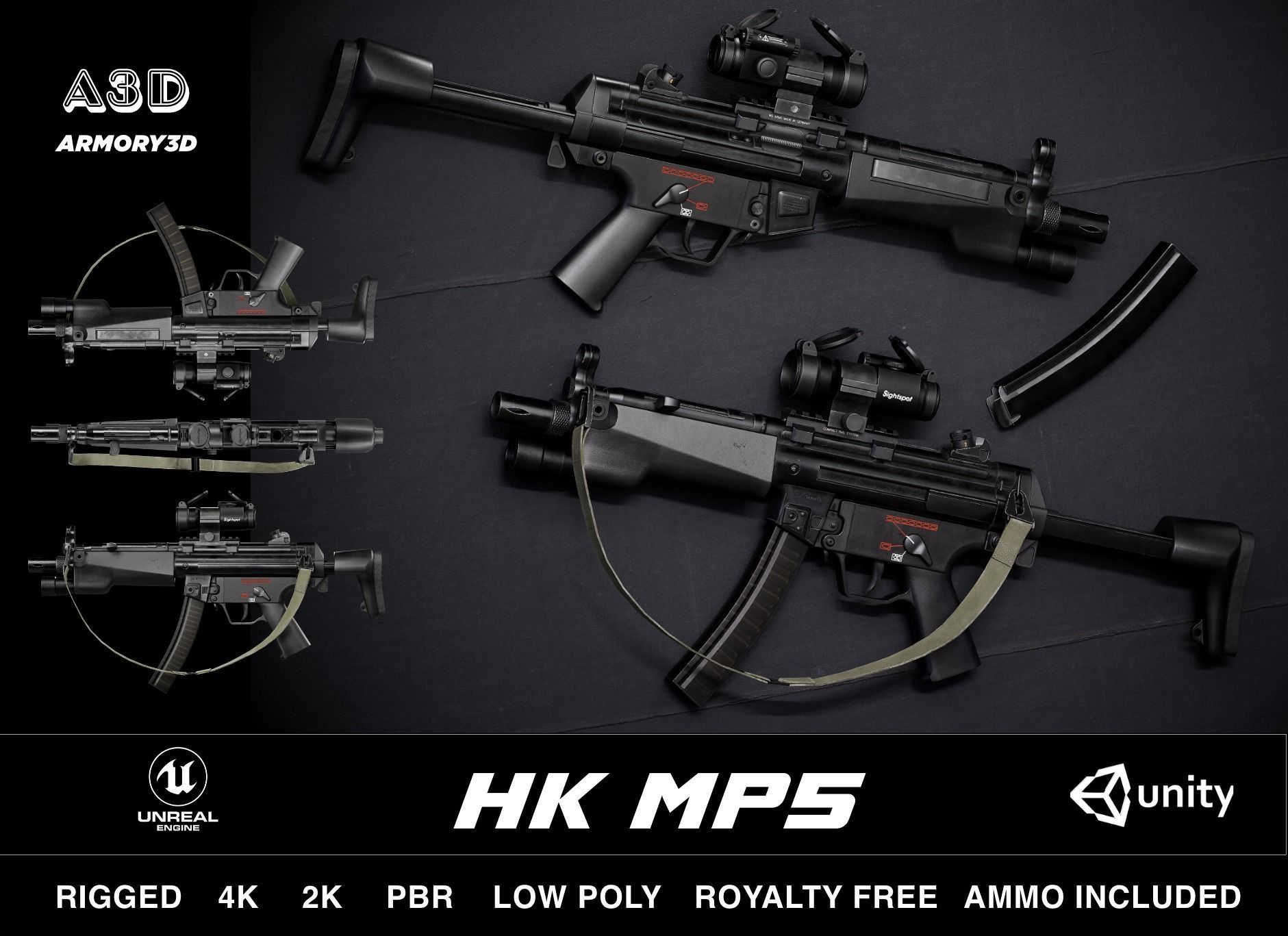 Mega Value Ready Game Asset Starter Kit PBR Rigged Low Poly AAA Low-poly 3D model_3