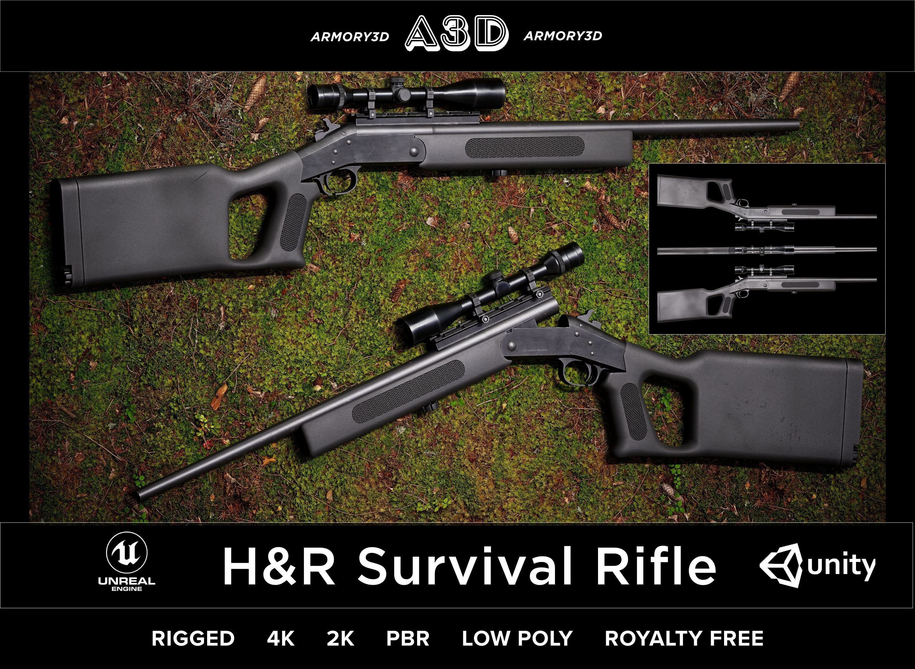 Mega Value Ready Game Asset Starter Kit PBR Rigged Low Poly AAA Low-poly 3D model_5