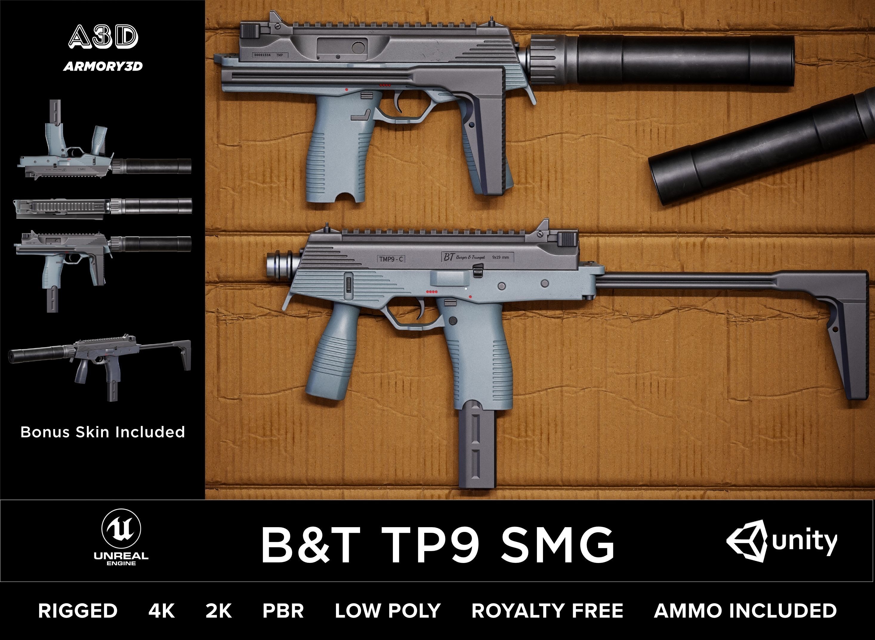 Mega Value Ready Game Asset Starter Kit PBR Rigged Low Poly AAA Low-poly 3D model_11