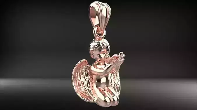 Cupid Holding Dove  Pendant 3D print model