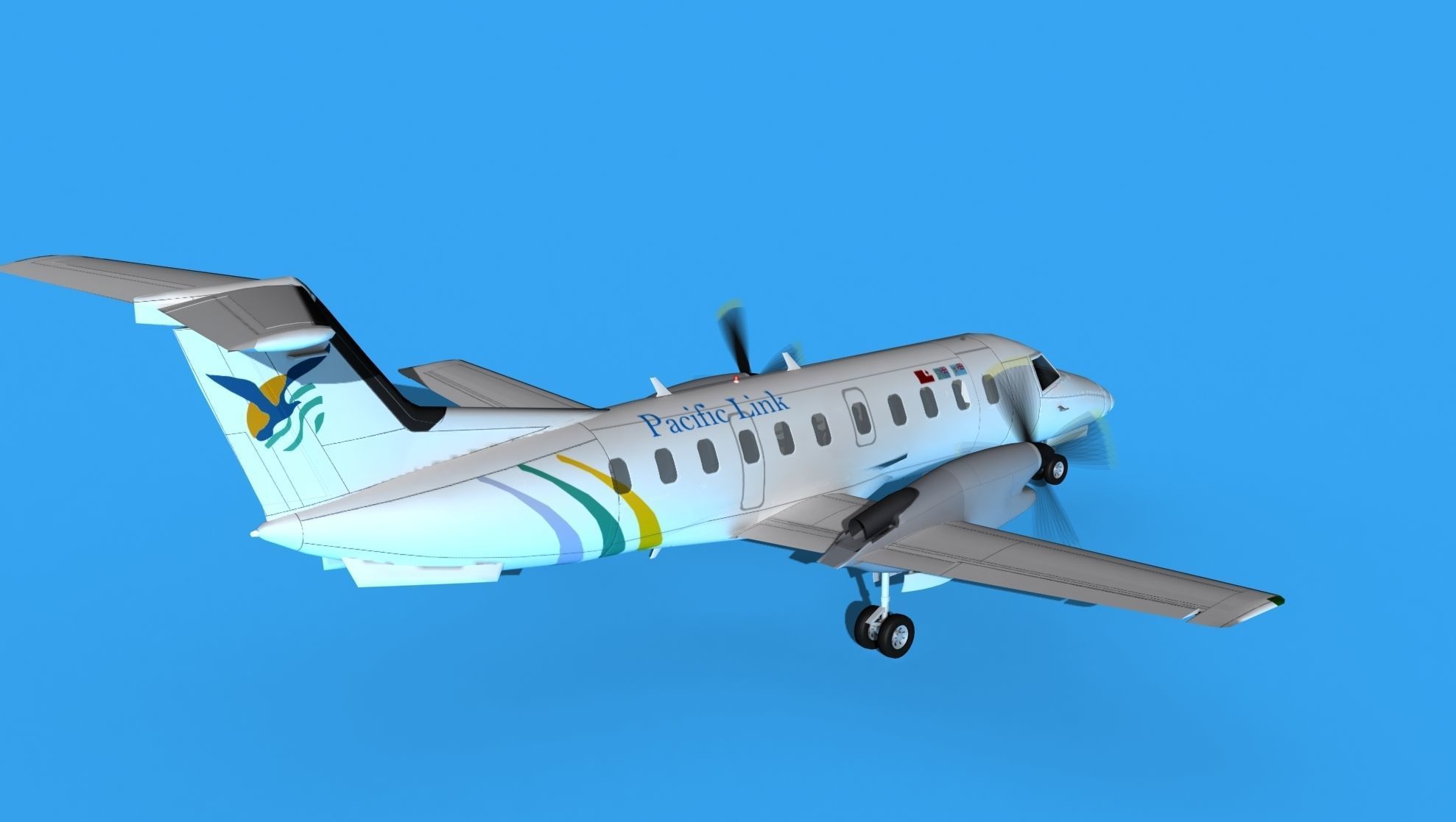 Embraer EMB120 Pacific Link 3D model_5