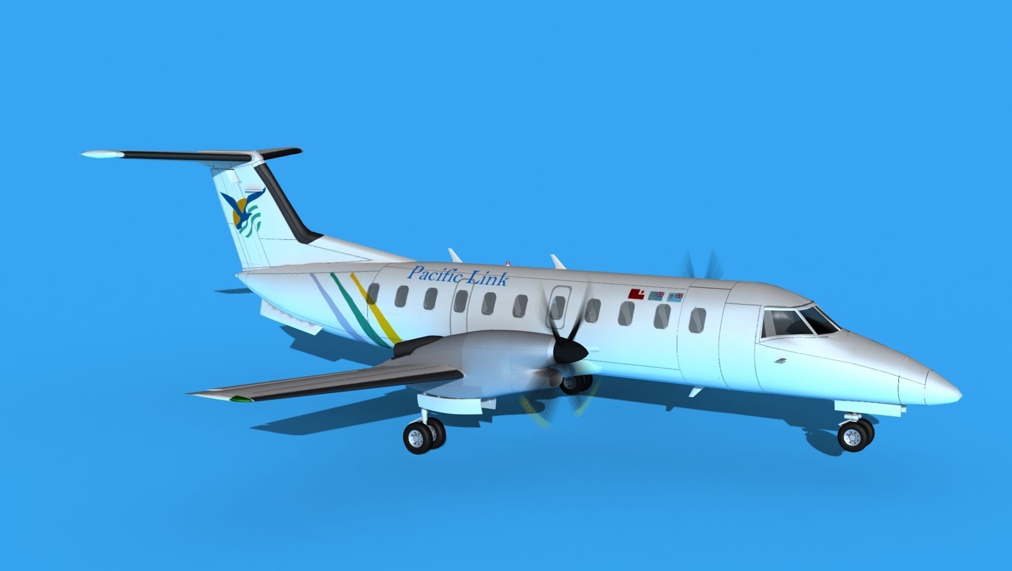 Embraer EMB120 Pacific Link 3D model_3