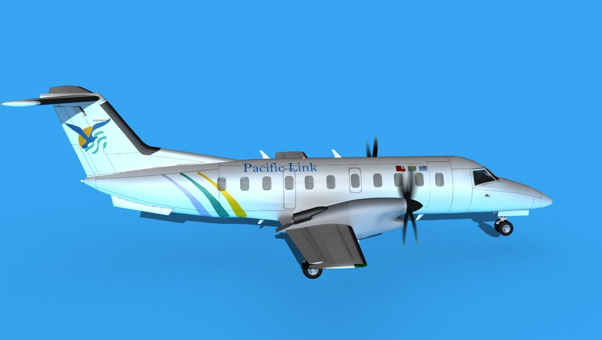 Embraer EMB120 Pacific Link 3D model_4