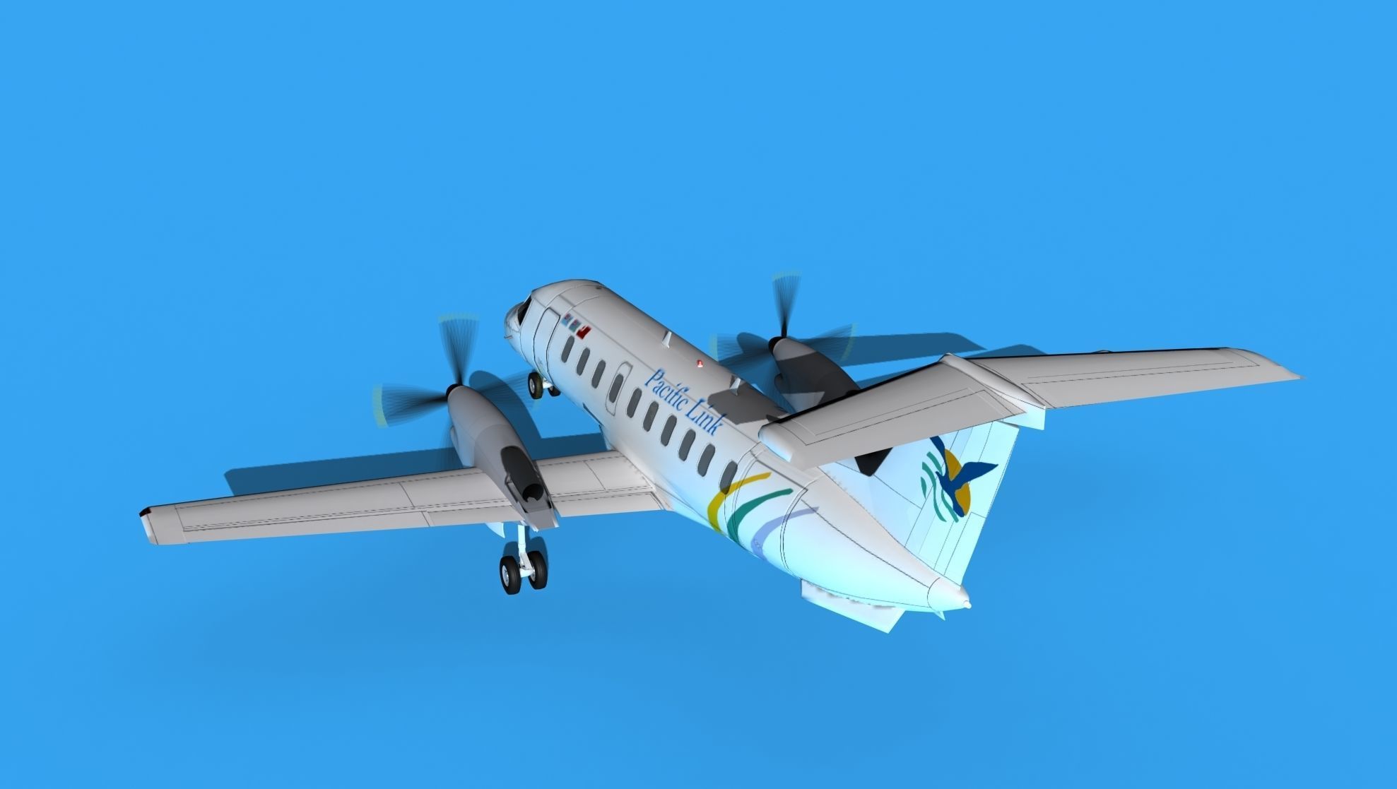 Embraer EMB120 Pacific Link 3D model_7