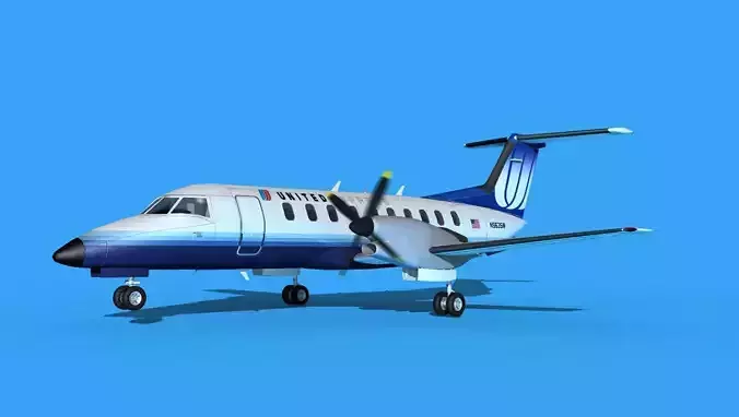 Embraer EMB120 United Airlines Express 3 3D model