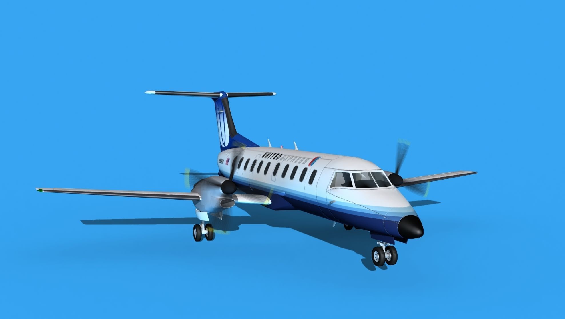 Embraer EMB120 United Airlines Express 3 3D model_2