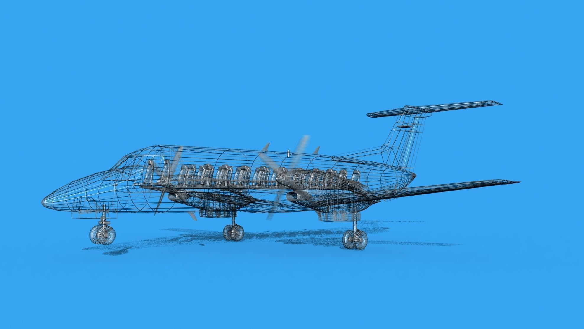 Embraer EMB120 United Airlines Express 3 3D model_11