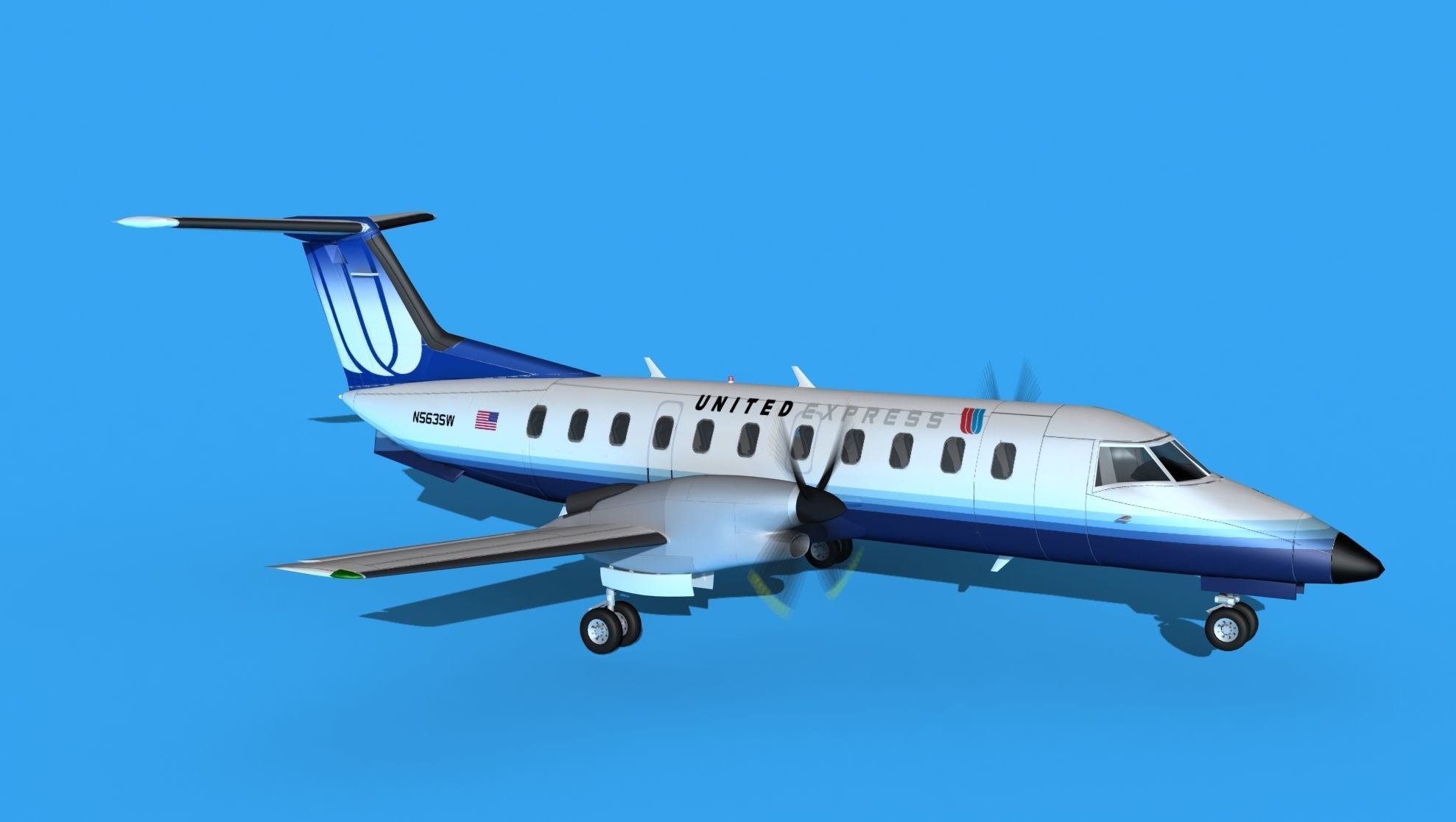 Embraer EMB120 United Airlines Express 3 3D model_3