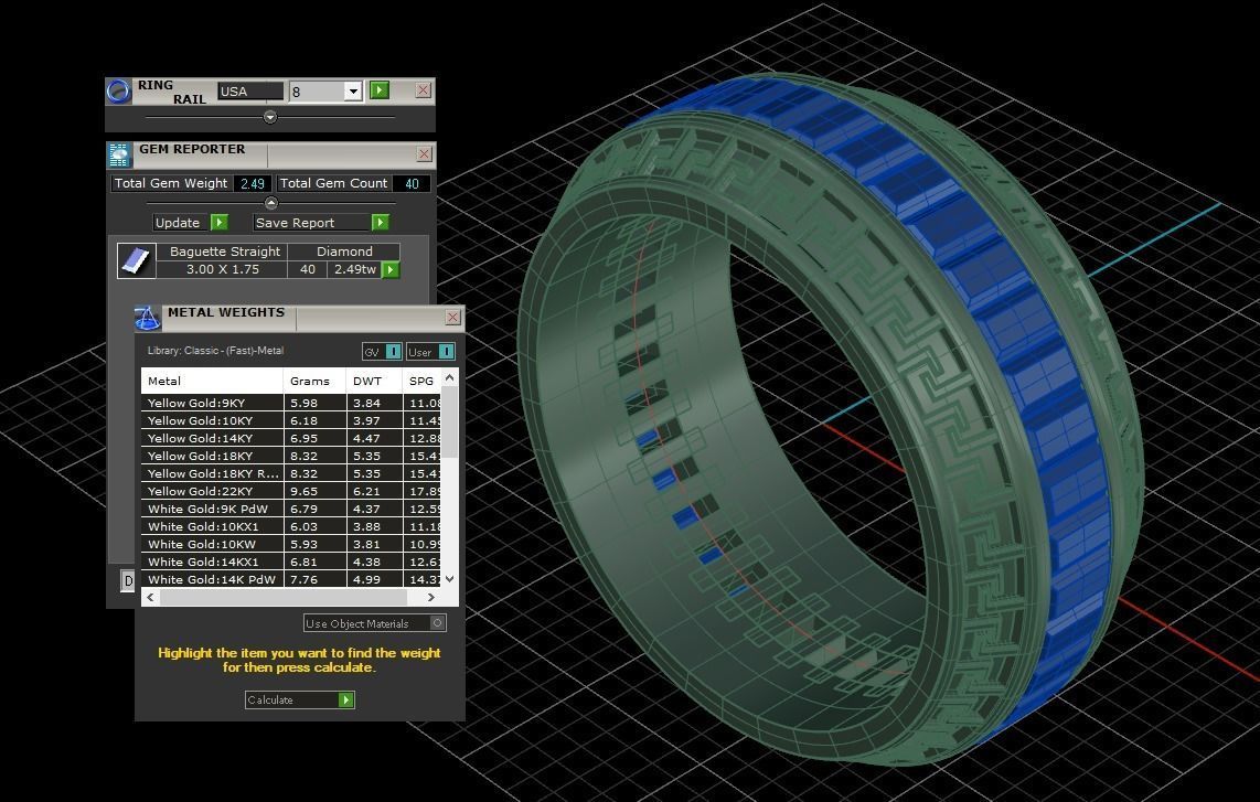 Baguette Men Ring  3D print model_3