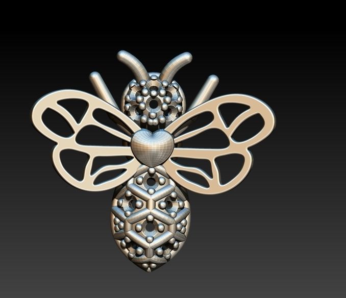 Honeycomb Bee Pendant Necklace Jewelry 3D print model_9