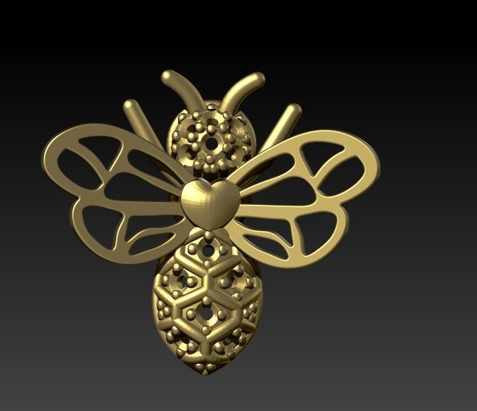 Honeycomb Bee Pendant Necklace Jewelry 3D print model_10